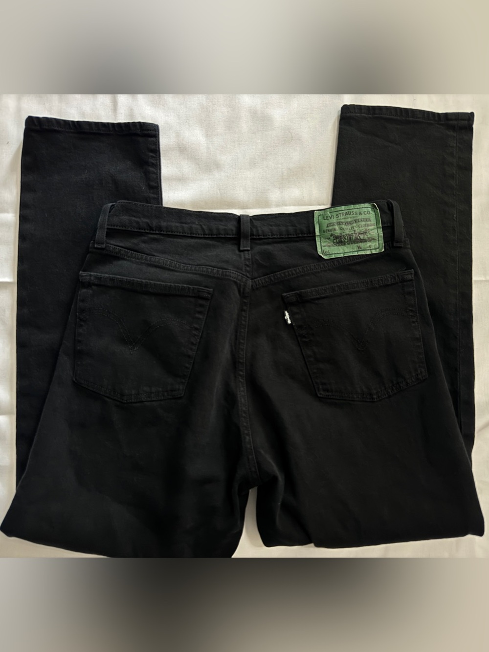 Levi's Premium RARE Green Patch 501 Black Jeans Size 30X28 EUC